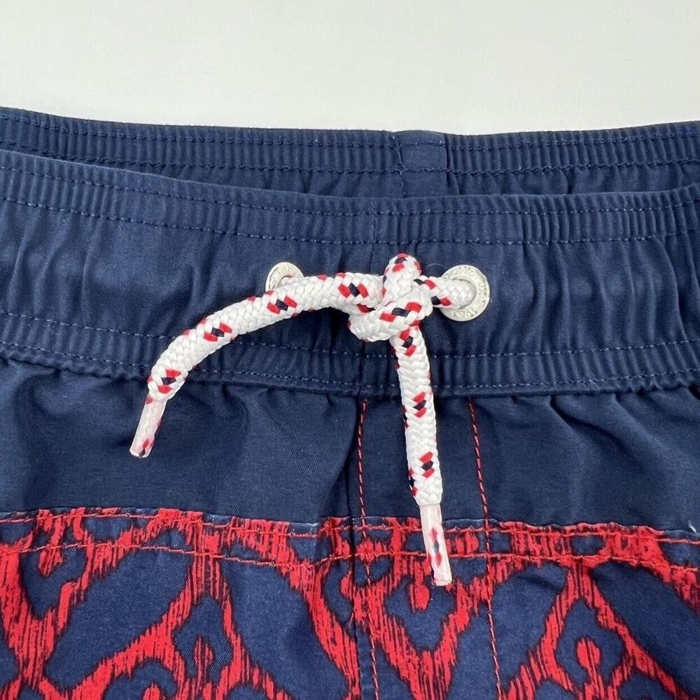Lands End Color Block Board Shorts In Navy/Red - Picture 4 of 9